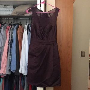 “Wtoo” eggplant-colored bridesmaid dress
